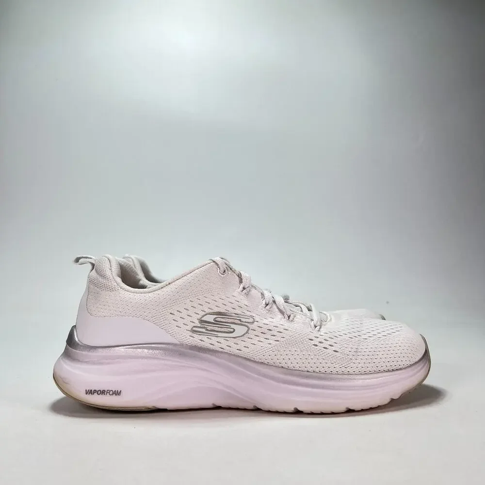 Skechers Vapor Foam Midnight Glimmer White Silver Sneakers 150025 Womens Size 8